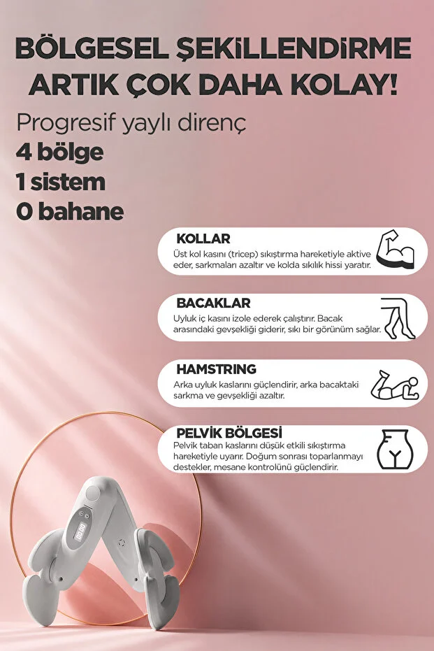  İç Bacak Egzersiz Aleti Thigh Master Kegel Cihazı Pelvik Taban Kas Aleti Kalça ve Kol Sıkılaştırıcı